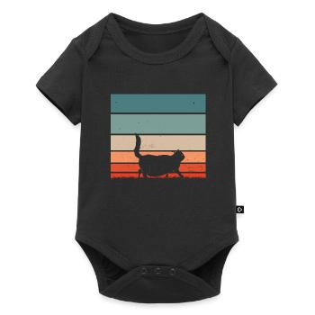 Retro memes of the chonk cat vintage cats - Baby Premium short-sleeve bodysuit - black - Front