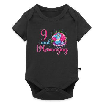 Mermaid 9th birthday mermazing 9 years old - Baby Premium short-sleeve bodysuit - black - Front