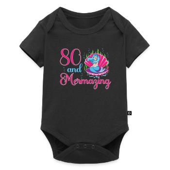 Sirène 80ème anniversaire mermazing 80 ans - Body à manches courtes Premium Bébé - noir - Devant