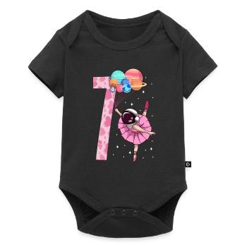 Ballerina astronaute Fille 7ème anniversaire - Body à manches courtes Premium Bébé - noir - Devant