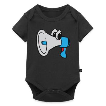 Megaphone / Megaphone - Blue with eyes - Baby Premium short-sleeve bodysuit - black - Front