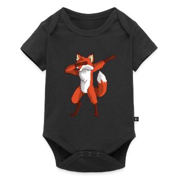 Fuchs Dabbing Jungen Mädchen tanzender fuchs - Baby Premium Kurzarmbody - Schwarz - Vorne