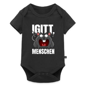 Igitt Menschen - lustige Ratte Spruch sarkasmus - Baby Premium Kurzarmbody - Schwarz - Vorne