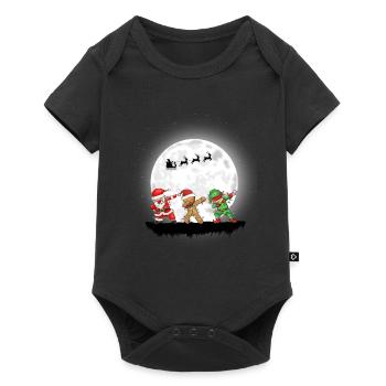 Weihnachten Mädchen Jungen Dabbing Santa Xmas - Baby Premium Kurzarmbody - Schwarz - Vorne