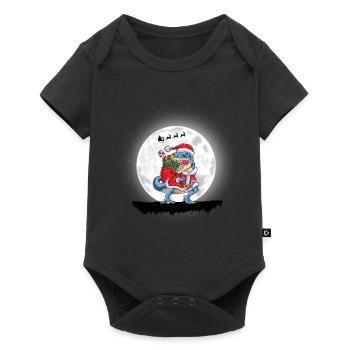 Dinosaure Père Noël Noël - Body à manches courtes Premium Bébé - noir - Devant