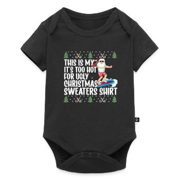 Père Noël Cadeau de Noël - Body à manches courtes Premium Bébé - noir - Devant