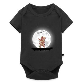 Cochon Lumières de Noël Farmer Noël - Body à manches courtes Premium Bébé - noir - Devant