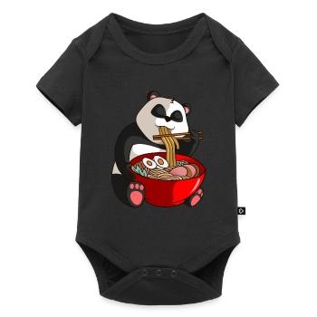 Panda Kawaii Anime Nouilles Japonaises - Body à manches courtes Premium Bébé - noir - Devant