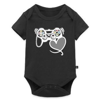 Spielkonsole Gamer Valentinstag Geschenk - Baby Premium Kurzarmbody - Schwarz - Vorne