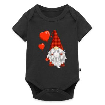 Valentine's Day Couples Dwarf Hearts - Baby Premium short-sleeve bodysuit - black - Front