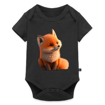 Fox sitting - Baby Premium short-sleeve bodysuit - black - Front
