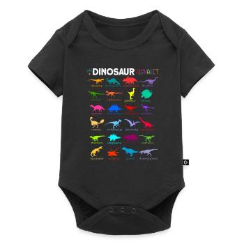 Alphabet des dinosaures Dinosaure a-z - Body à manches courtes Premium Bébé - noir - Devant