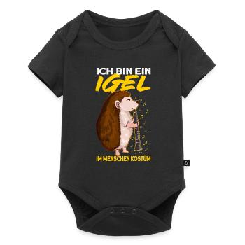 Ich bin ein Igel Menschen Kostüm - Baby Premium Kurzarmbody - Schwarz - Vorne