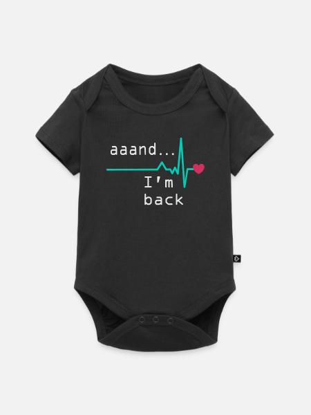 Annnd I'm back, Heart Attack Survivor - Baby Premium short-sleeve bodysuit - black