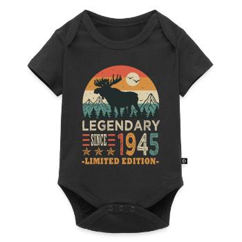 1945 legendary anniversary Born in 1945 - Baby Premium short-sleeve bodysuit - black - Front