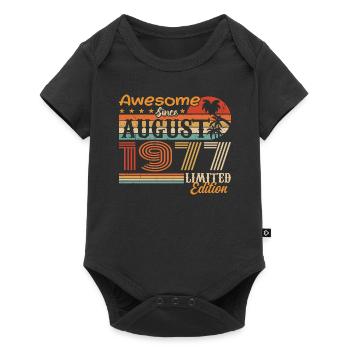 1977 Août Idée cadeau Août 1977 - Body à manches courtes Premium Bébé - noir - Devant