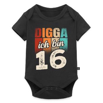Digga Ich Bin 16 Jahre 16. Geburtstag - Baby Premium Kurzarmbody - Schwarz - Vorne
