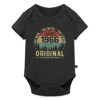 1966 June 1966 Birthday June 1966 June Gift - Baby Premium short-sleeve bodysuit - black - Front