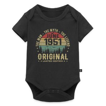 1951 Juin 1951 Anniversaire Juin 1951 Juin Cadeau - Body à manches courtes Premium Bébé - noir - Devant