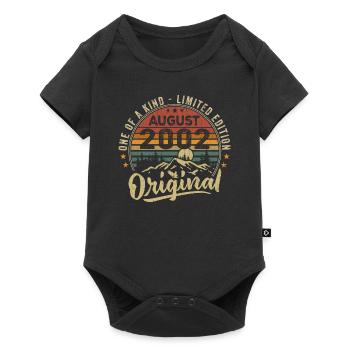 August 2002 Geburtstagsgeschenk 2002 Legenden August - Baby Premium Kurzarmbody - Schwarz - Vorne