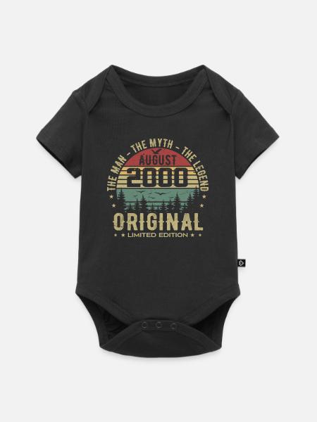 Légende Depuis Août 2000 Cadeau Anniversaire 2000 - Body à manches courtes Premium Bébé - noir
