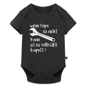 Wenn Papa es nicht reparieren kann ist es wirklich - Baby Premium Kurzarmbody - Schwarz - Vorne