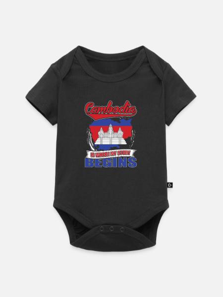 Mon histoire commence au Cambodge - Body à manches courtes Premium Bébé - noir