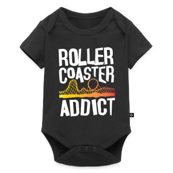 Roller Coaster Addict - Baby Premium Kurzarmbody - Schwarz - Vorne