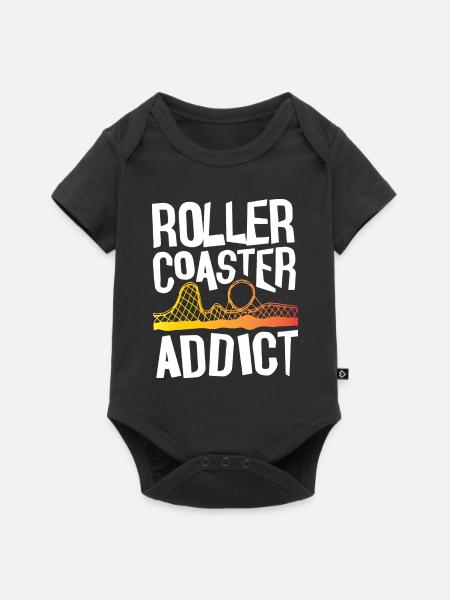Roller Coaster Addict - Baby Premium Kurzarmbody - Schwarz