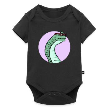 Dinosaurier Mit Sonnenbrille - Baby Premium Kurzarmbody - Schwarz - Vorne