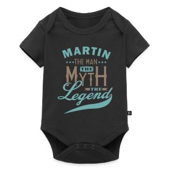Martin tshirt personnalisé prénom martin - Body à manches courtes Premium Bébé - noir - Devant