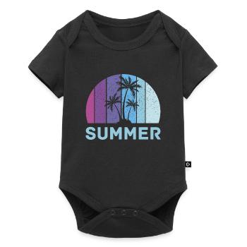 Vacances d’été rétro Palm - Body à manches courtes Premium Bébé - noir - Devant