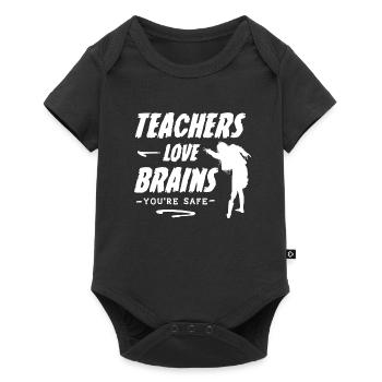 Teachers Love Brains Funny Saying Sayings - Baby Premium short-sleeve bodysuit - black - Front
