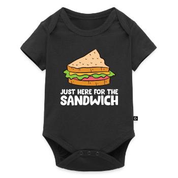 Sandwich - Just here for the sandwich - Baby Premium Kurzarmbody - Schwarz - Vorne