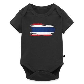 Thailand - National flag, brush effect - Baby Premium short-sleeve bodysuit - black - Front