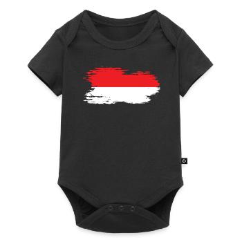 Indonesia - National flag, brush effect - Baby Premium short-sleeve bodysuit - black - Front