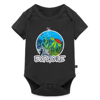 Underwater world holiday motif for divers - Baby Premium short-sleeve bodysuit - black - Front