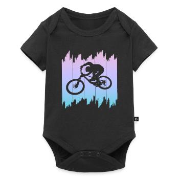 Bike, Fahrrad, Downhill - Baby Premium Kurzarmbody - Schwarz - Vorne
