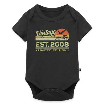 Vintage 2008 Awesome Since 2008 Gift 2008 Retro - Baby Premium short-sleeve bodysuit - black - Front