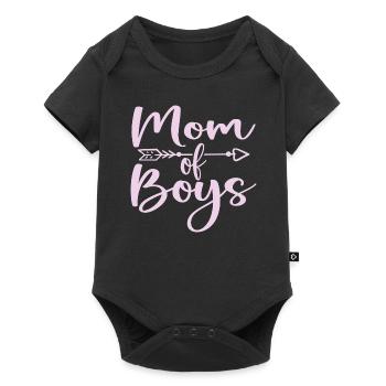 Mama von Jungen - Muttertagsgeschenk - Baby Premium Kurzarmbody - Schwarz - Vorne