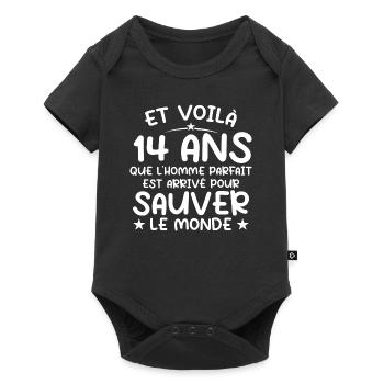 14 ans Cadeau 14 ans Original Cadeau Homme 14 ans - Body à manches courtes Premium Bébé - noir - Devant