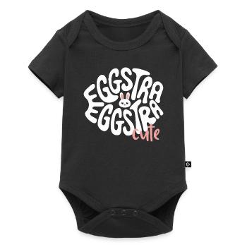 Eggstra cute Bunny süßer Osterhase Eierjagd - Baby Premium Kurzarmbody - Schwarz - Vorne
