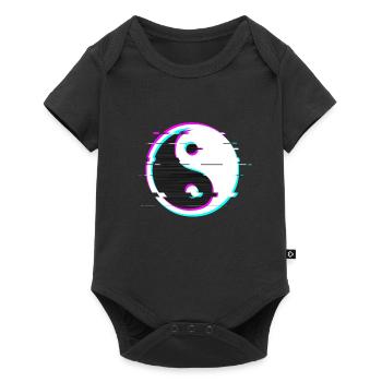 Yin yang glitch - Baby Premium short-sleeve bodysuit - black - Front