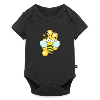 Drôle d’abeille abeille abeille nid d’abeille miel miel cadeau - Body à manches courtes Premium Bébé - noir - Devant