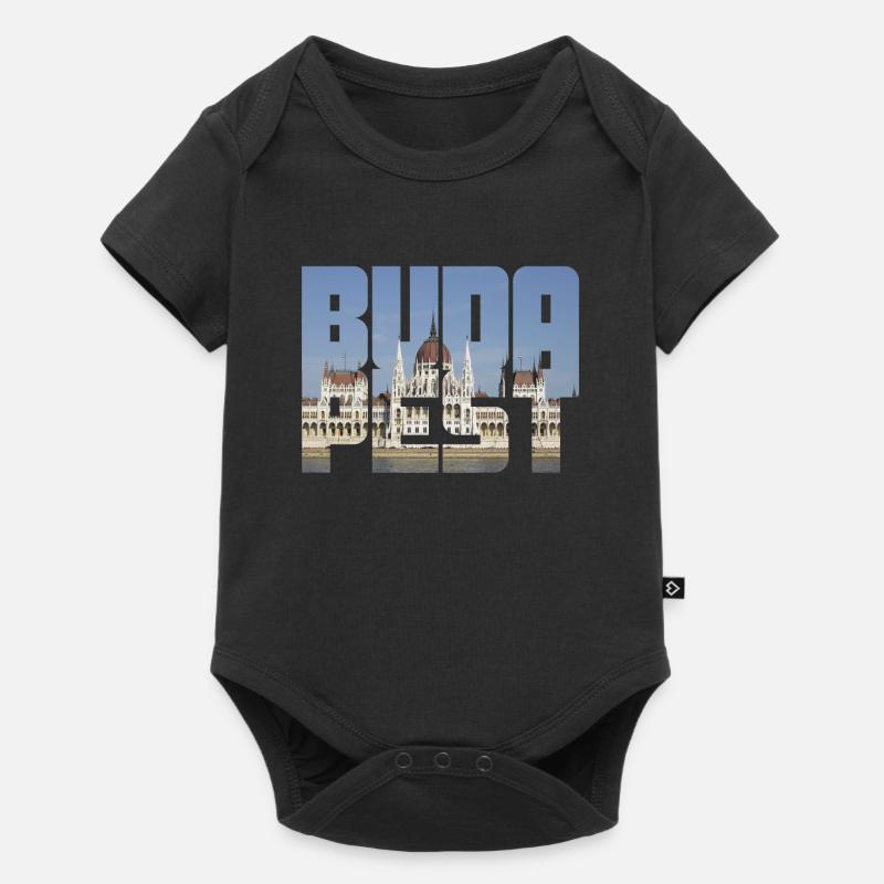 Budapest - Baby Premium Kurzarmbody - Schwarz