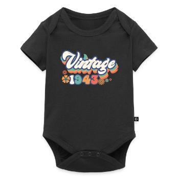 1943 Birthday 80 Years Vintage - Baby Premium short-sleeve bodysuit - black - Front