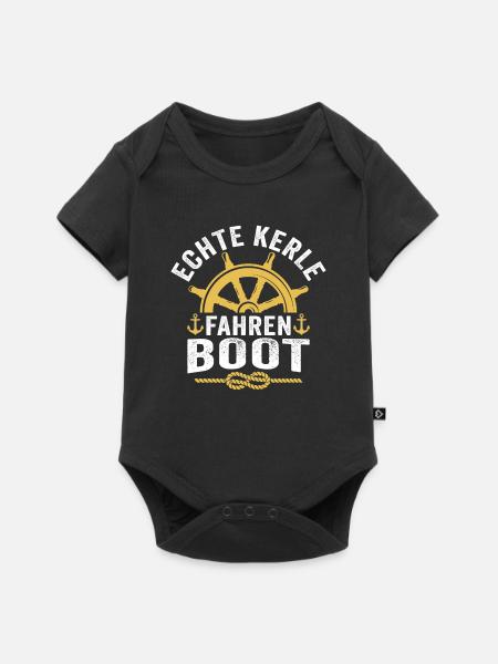 echte kerle fahren boot - Baby Premium Kurzarmbody - Schwarz