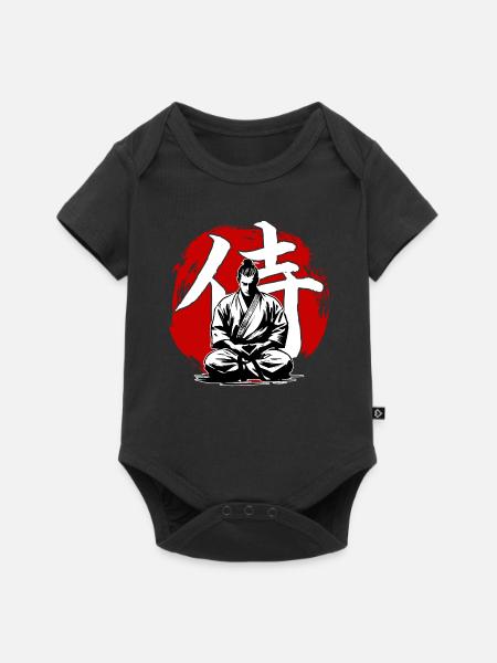 Samurai Ronin Karate Kimono Kampfkunst - Baby Premium Kurzarmbody - Schwarz
