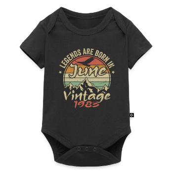 Birthday June 1983 born in June 1983 Retro 1983 - Baby Premium short-sleeve bodysuit - black - Front