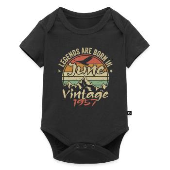 Birthday June 1957 born in June 1957 Retro 1957 - Baby Premium short-sleeve bodysuit - black - Front